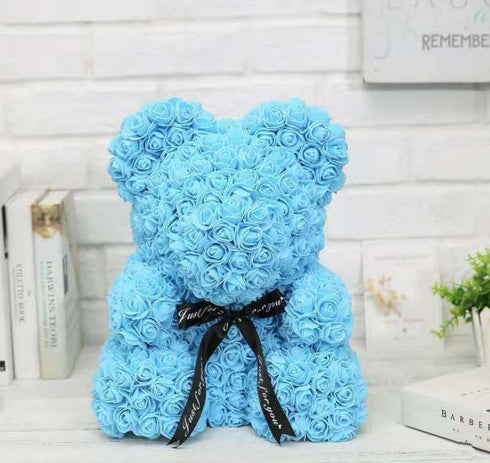 Cute Flower Rose Bear Handmade Valentines Day Gift 25cm 2024
