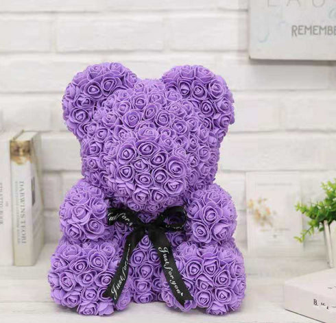 Cute Flower Rose Bear Handmade Valentines Day Gift 25cm 2024