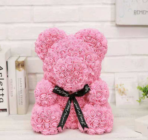 Cute Flower Rose Bear Handmade Valentines Day Gift 25cm 2024