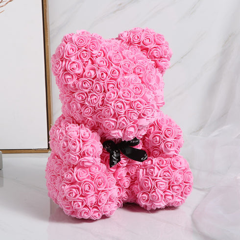 Cute Flower Rose Bear Handmade Valentines Day Gift 25cm 2024