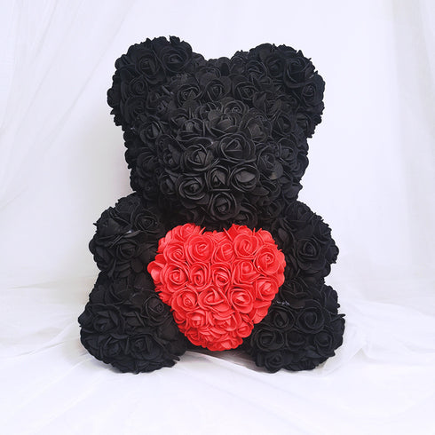 Cute Flower Rose Bear Handmade Valentines Day Gift 25cm 2024